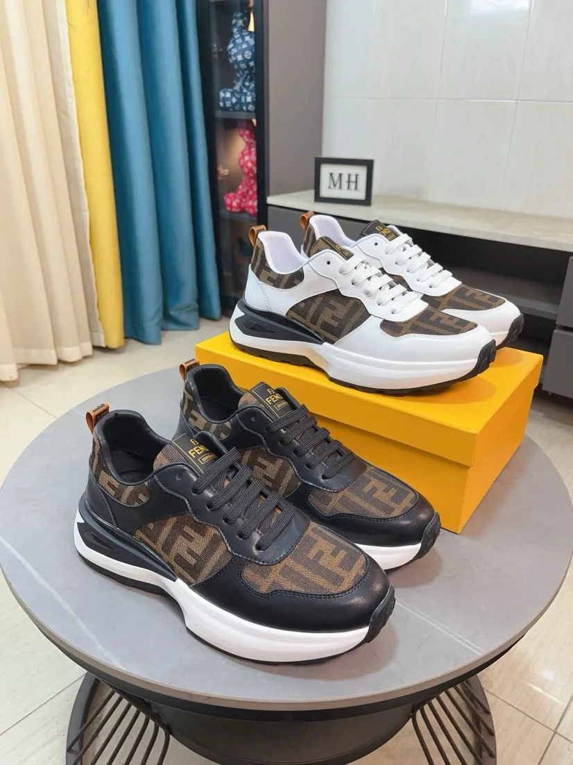 Men's Men's Shoes 💰458🌹🌹[fendi] Fendi's classic and comfortable men's, this complex sneaker is made of soft calfskin➕genuine leather lining➕original ultra-light rubber material with rough outsole. This unique light style is suitable for the casual and refined sensibility of this season. It is comfortable and natural on the feet. It is an everyday style for casual travel in autumn and winter! 38/44